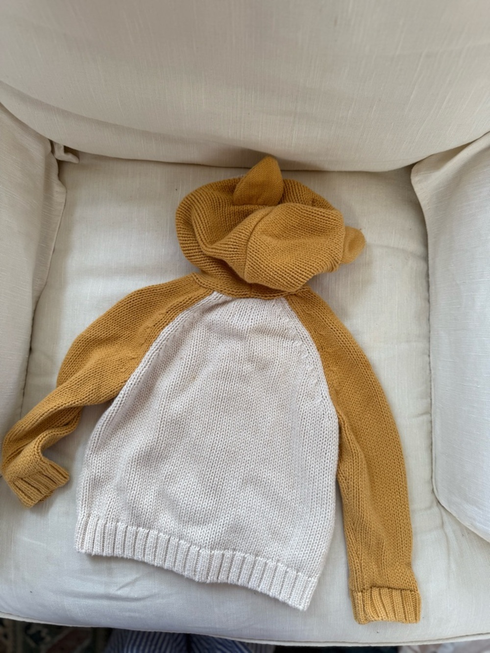 Tea Collection Baby Cardigan- Oatmeal Shiba Inu knit 100% cotton sweater - Picture 7 of 7